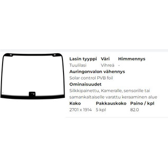 Widnscreen Gn heat solar 2701 x 1914r w/o bracket image