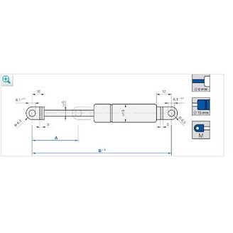 Kaasujousi matkustamon hattuhylly 100N l=180, isku kuva