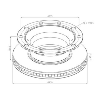 Brake disc 430mm, 10x22,5/335 H0159,5 image
