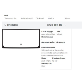 Tuulilasi Gn 2325/2319 x 1215 kuva