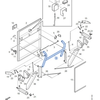 Hinge luggage compartment door L=1543 image