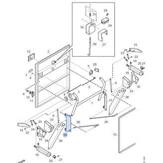Bracket luggage compartment door hinge RH image