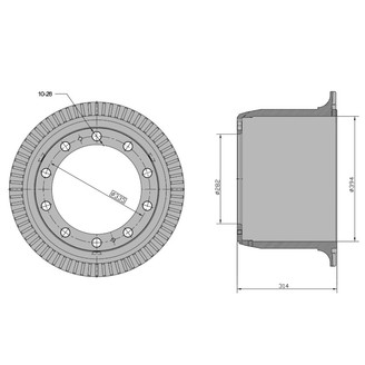 Brake drum 10 "rear image