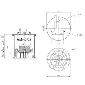 Air suspension bellows fits left image